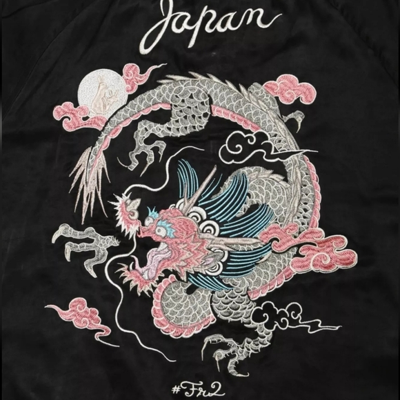 FR2 Rabbits Dragon Sukajan Embroidery Reversible Souvenir Jacket Japan Designer - Picture 3 of 11